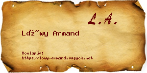 Lőwy Armand névjegykártya